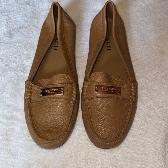 COACH Fredrica Pebble Grain Leather Driving Loafers Size 8B - Picture 2 of 5